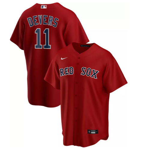 Men's Boston Red Sox #11 Rafael Devers Red Cool Base Stitched Jersey